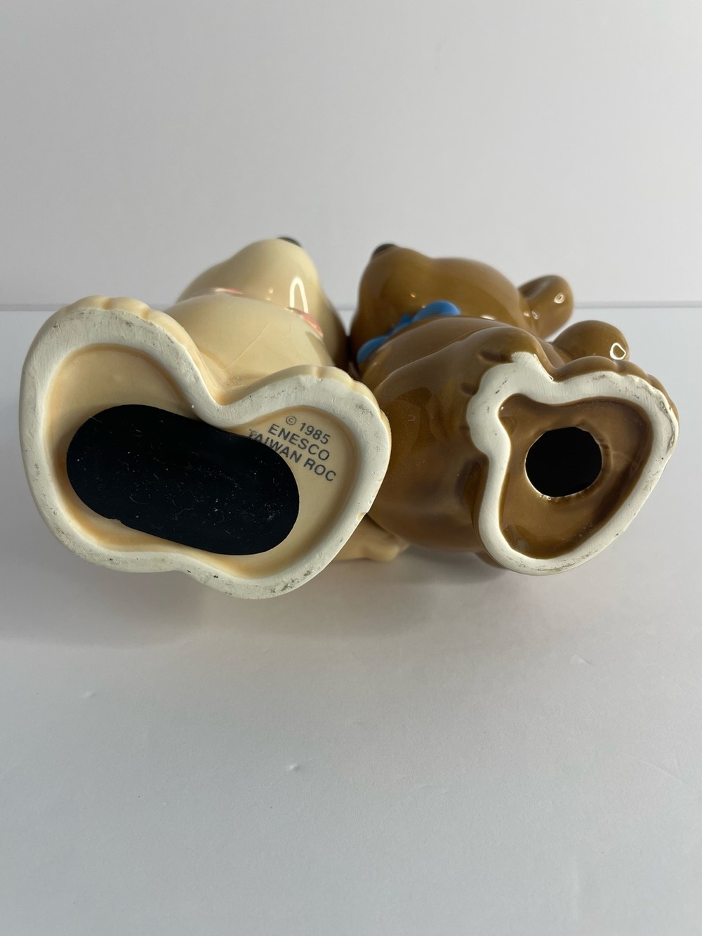 VTG 1985 Enesco Hugging Teddy Bears Ceramic Coin Bank - Rare - Picture 7 of 9